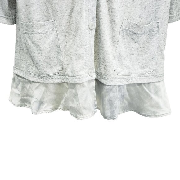 Soft‎ Surroundings Womens Cardigan With Silk Trim & Pockets Size S Gray - Picture 3 of 7